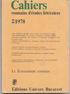 Immagine del venditore per Le Romantisme roumain. Cahiers roumains d'tudes littraires. 1978/2 venduto da Librairie Franoise Causse