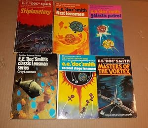 Seller image for Lensman seriers: vol 1 Triplanetary; vol 2 First Lensman; vol 3 Galactic Patrol; vol 4 Gray Lensman; vol 5 Second Stage Lensmen; vol 7 Masters of the Vortex" (The Vortex Blaster) -(partial set of 6 books in the "Lensman" series)- for sale by Nessa Books