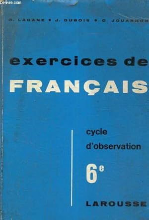 Bild des Verkufers fr Exercices de Franais - Cycle d'observation, 6e zum Verkauf von Le-Livre