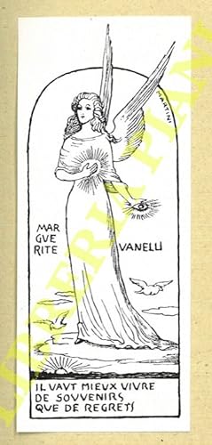 Un foglietto tipografico, 1945, per Marguerite Vanelli (Il vaut mieux vivre de souvenirs que de r...
