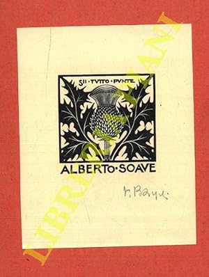 Un foglietto xilografico, anni '30, cm. 12,6 x 10 "Sii tutto punte", stampato in nero per Alberto...