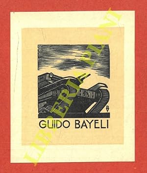 Un foglietto xilografico, 1935, cm. 11 x 9 per Guido Bayeli, stampato in nero.
