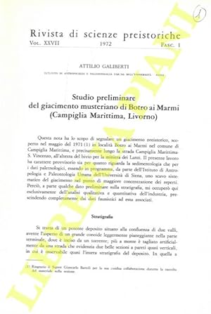 Studio preliminare del giacimento musteriano di Botro ai Marmi (Campiglia Marittima, Livorno) .