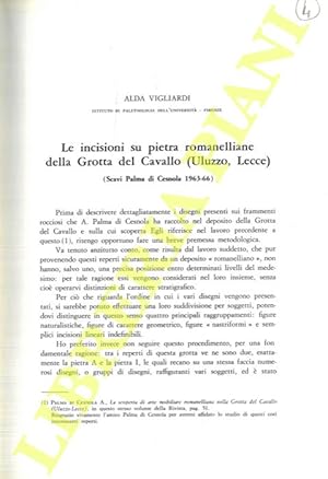 Bild des Verkufers fr Le incisioni su pietra romanelliane della Grotta del Cavallo (Uluzzo, Lecce) . zum Verkauf von Libreria Piani