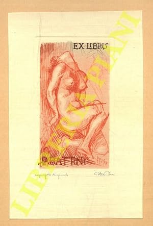 Acquaforte originale, 1938, firmata, E.L. per Gino Sabattini, "Vae furibus" cm. 18 x 12, in rosso.