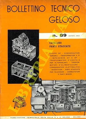 Bollettino tecnico Geloso n° 89. Catalogo parti staccate.