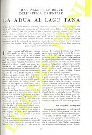 Immagine del venditore per Tra i negri e le belve dell'Africa Orientale. Da Adua al Lago Tana. Dal Lago Tana al Setit. venduto da Libreria Piani