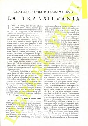 La Transilvania. Quattro popoli e un'anima sola.