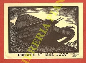 Un foglietto, 1937, cm. 10,6 x 15, firmato, "Pondere et igne juvat".