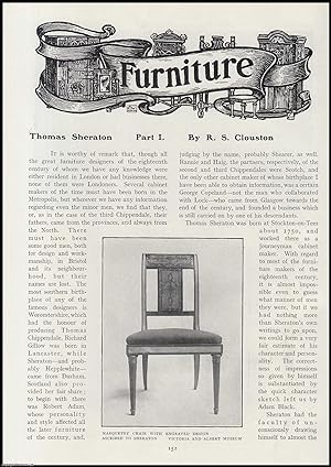 Imagen del vendedor de Thomas Sheraton (part 1), Furniture Designer. An original article from The Connoisseur, 1905. a la venta por Cosmo Books