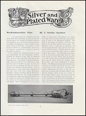 Image du vendeur pour Buckinghamshire Silver & Plate Ware. An original article from The Connoisseur, 1905. mis en vente par Cosmo Books