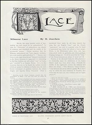 Imagen del vendedor de Milanese Lace. An original article from The Connoisseur, 1906. a la venta por Cosmo Books