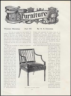 Seller image for Thomas Sheraton (part 3), Furniture Designer. An original article from The Connoisseur, 1905. for sale by Cosmo Books