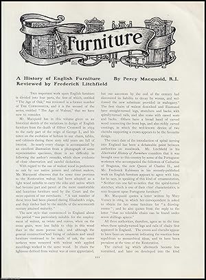 Bild des Verkufers fr A History of English Furniture : Reviewed by Frederick Litchfield. An original article from The Connoisseur, 1906. zum Verkauf von Cosmo Books