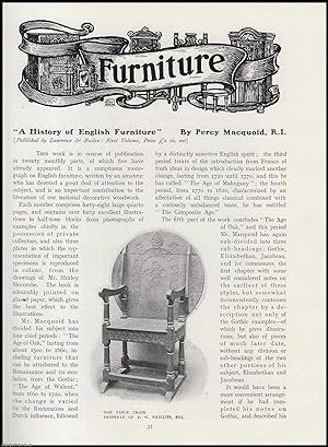 Imagen del vendedor de A History of English Furniture. An original article from The Connoisseur, 1905. a la venta por Cosmo Books