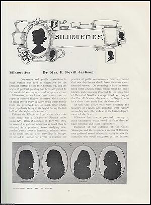 Bild des Verkufers fr Silhouettes : Ornament & Profile Portraiture in Black Outline. An original article from The Connoisseur, 1906. zum Verkauf von Cosmo Books