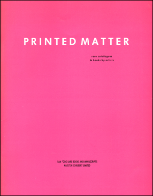 Bild des Verkufers fr Printed Matter : Rare Catalogues & Books by Artists zum Verkauf von Specific Object / David Platzker