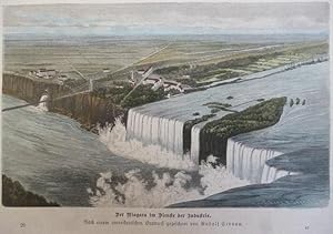 Orig. Holzstich - Amerika - Der Niagara im Dienste der Industrie