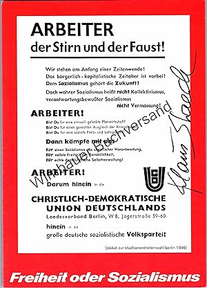 Original Autogramm Klaus Staeck "Arbeiter der Stirn und der Faust!" /// Autograph signiert signed...