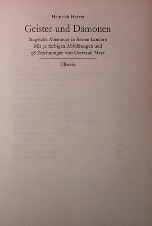 Geister und Dämonen. Magische Abenteuer in fernen Ländern. Mit 31 farb. Abb. und 98 Zeichn. von G...