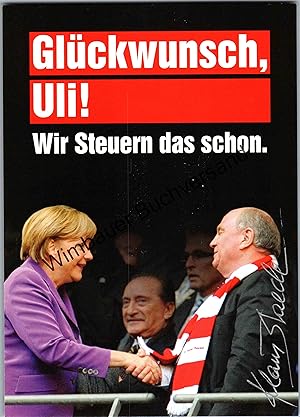 Original Autogramm Klaus Staeck "Glückwunsch Uli! Wir Steuern das schon" /// Autograph signiert s...