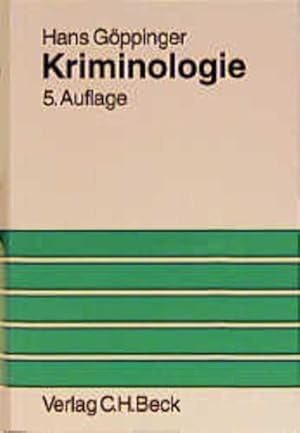 Seller image for Kriminologie. for sale by Antiquariat Bookfarm