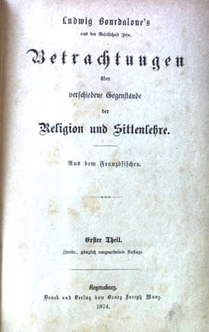 Bild des Verkufers fr Betrachtungen ber verschiedene Gegenstnde der Religion und Sittenlehre; Smmtliche Werke. Band 1. Theil 1; zum Verkauf von books4less (Versandantiquariat Petra Gros GmbH & Co. KG)