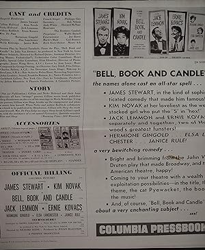 Bild des Verkufers fr Bell, Book and Candle Pressbook 1958 James Stewart, Kim Novak zum Verkauf von AcornBooksNH