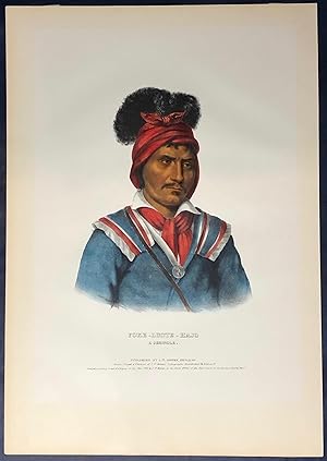 Seller image for FOKE-LUSTE-HAJO A Seminole. Folio, Hand-Colored Lithograph, from History of the Indian Tribes of North America, with Biographical Sketches and Anecdotes of the Principal Chiefs for sale by Moroccobound Fine Books, IOBA