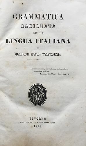 Grammatica ragionata della lingua italiana
