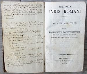 Historia Iuris Romani in usum auditorum scripsit.