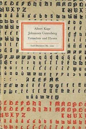 Imagen del vendedor de Johannes Gutenberg. Tatsachen und Thesen (IB 1020). a la venta por Antiquariat & Buchhandlung Rose