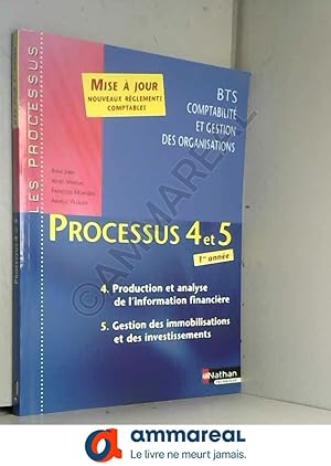 Image du vendeur pour Processus 4 et 5 BTS CGO 1e Anne: Production et analyse de l'information financire, Gestion des immobilisations et des investissements mis en vente par Ammareal