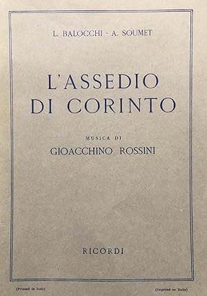 L'assedio di Corinto [libretto dell'opera di Gioacchino Rossini]