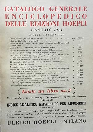 Catalogo generale enciclopedico delle edizioni Hoepli 1961