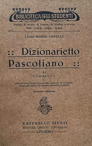 Seller image for Dizionarietto Pascoliano. Vol. 2 for sale by TORRE DI BABELE