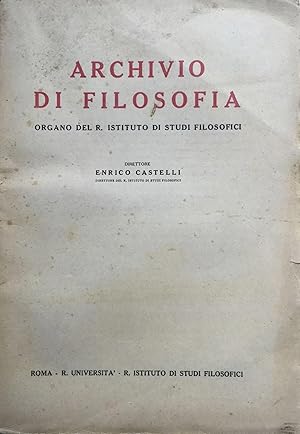 Immagine del venditore per Archivio di Filosofia venduto da TORRE DI BABELE