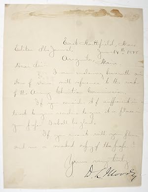 Dwight Lyman Moody Autograph Letter Signed.