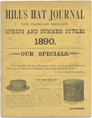 Bild des Verkufers fr [Trade catalog, shape book]: Hill's Hat Journal with Plates and Price-Lists. Spring and Summer Styles 1890 zum Verkauf von Between the Covers-Rare Books, Inc. ABAA