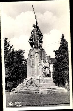 Bild des Verkufers fr Ansichtskarte / Postkarte Kortrijk Courtrai Westflandern, Monument de la Bataille des Eperons d'Or zum Verkauf von akpool GmbH