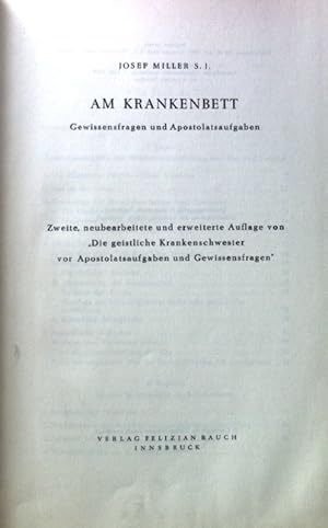 Bild des Verkufers fr Am Krankenbett: Gewissensfragen und Apostolatsaufgaben zum Verkauf von books4less (Versandantiquariat Petra Gros GmbH & Co. KG)