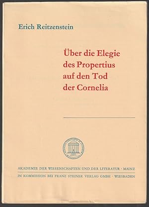 Seller image for ber die Elegie des Propertius auf den Tod der Cornelia. for sale by Antiquariat Dennis R. Plummer