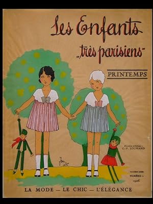 LES ENFANTS TRES PARISIENS - 1926 - POCHOIR SUR CALQUE, MODE, ART DECO, JOUMARD, FRENCH ART DECO ...