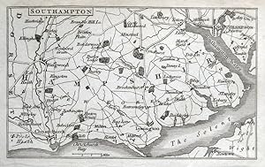 Antique Map SOUTHAMPTON, LYMINGTON, CHRISTCHURCH, SOLENT, John Feltham c1805