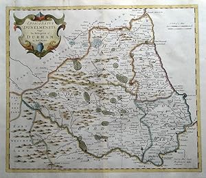 Antique Map Bishoprick of DURHAM, Robert Morden, original hand coloured map 1722