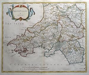 Antique Map SOUTH WALES, Robert Morden, original 1722