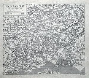 Antique Map HAMPSHIRE, E.Walker, Original County Map c1890