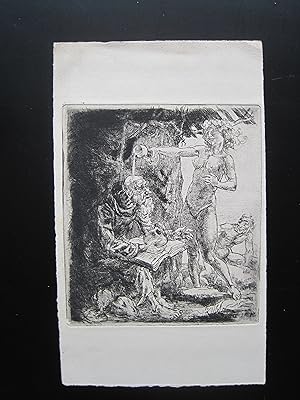 Immagine del venditore per Bacchantin und Eremit" Original-Radierung, Motiv: 18,5 x 16,5 cm; Blatt: 29 x 18 cm, wahrscheinlich Probedruck, im weien Rand etwas angestaubt , sonst gutes Ex. venduto da Antiquariat Schleifer