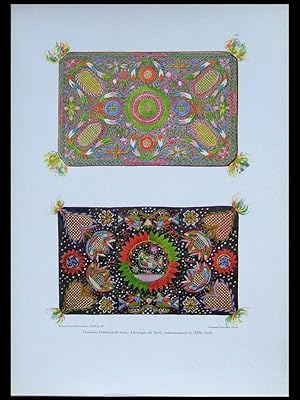 COUSSINS, BRODERIE -1925- PHOTOLITHOGRAPHIE, ALLEMAGNE, PILLOWS, EMBROIDERY