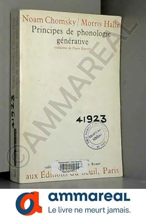 Seller image for principes de phonologie gnrative - Traduction de Pierre Encrev for sale by Ammareal